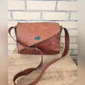 Vintage Handmade Leather Messenger Bag